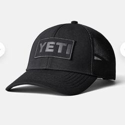 NEW with tags: YETI Trucker Hat, Black on Black Logo Patch, Low Pro Trucker Hat