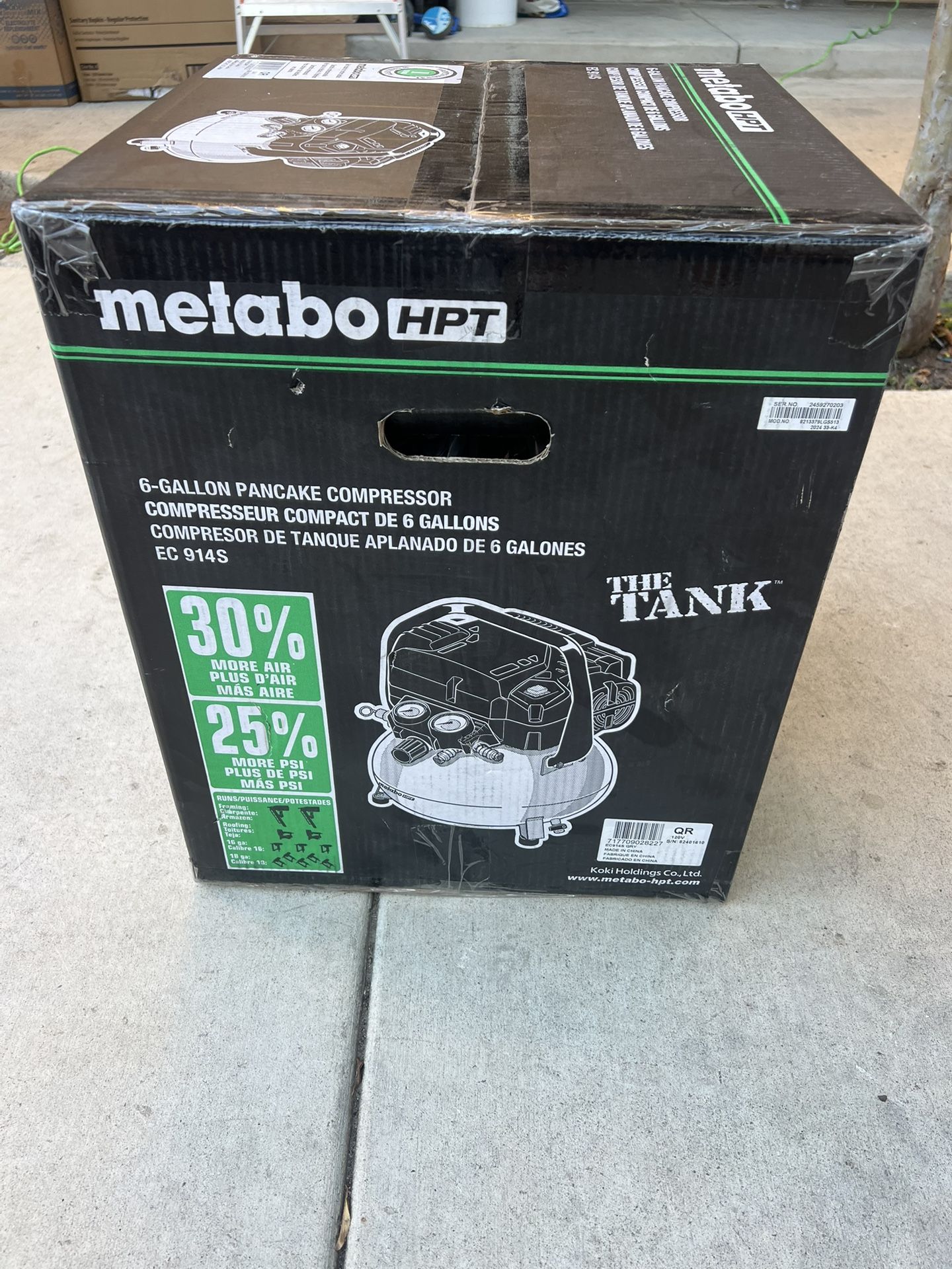New Metabo 6 Gallons Air Compressor