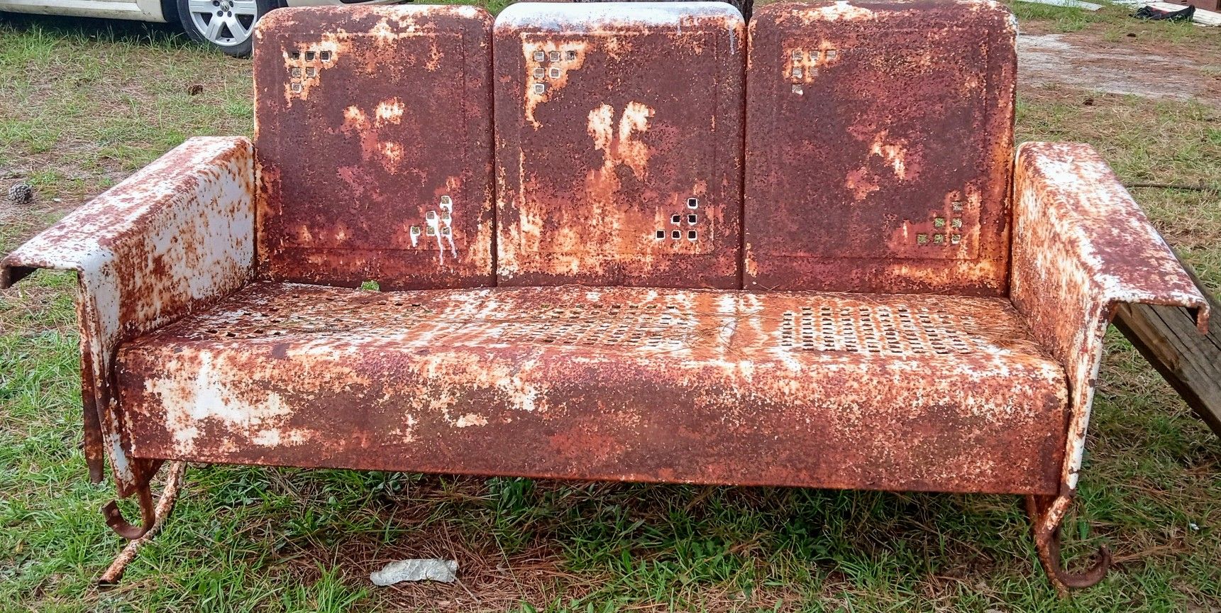 Antique Metal Glider And  Rocker Lawn Chair