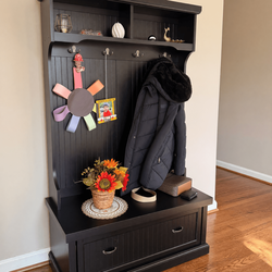 Black Hall Tree – Fair Condition, Fully Assembled - Barrington, IL