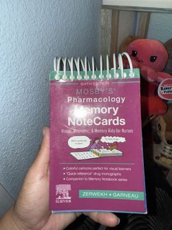 Mosby’s Pharmacology Memory Notecards Nursing Medical Student Book Textbook