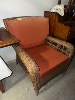 Wicker Patio Lounge Chair with Cushions