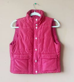 Calvin Klein Burgundy Red Puffer Vest pockets Youth boys girls size S Small Kids Children's top