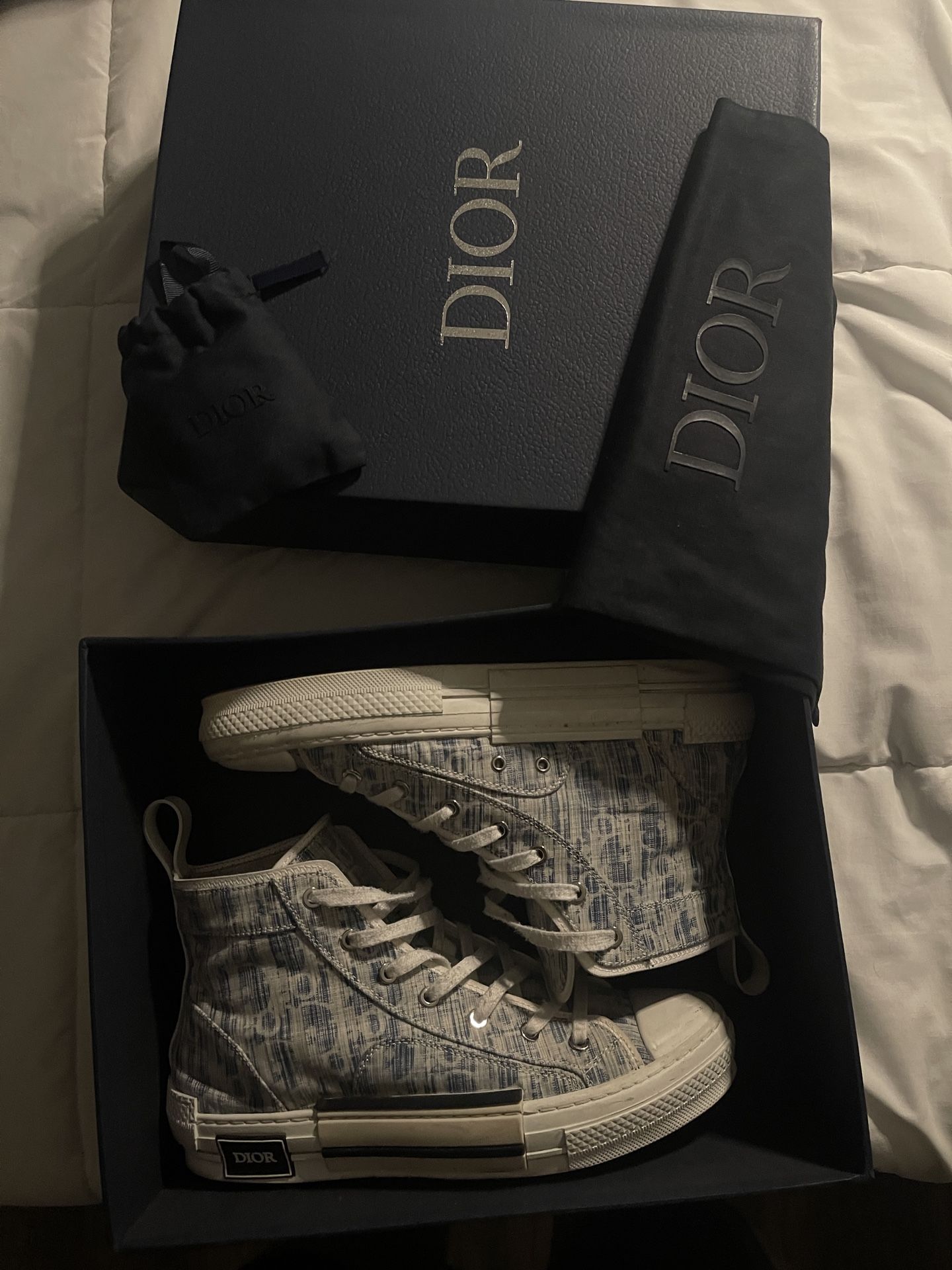 Blue Men’s Dior High Top Sneakers 