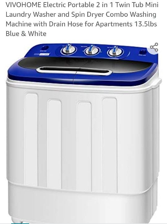 Vivo Home Mini Twin Tub Washing/ Dryer Machine