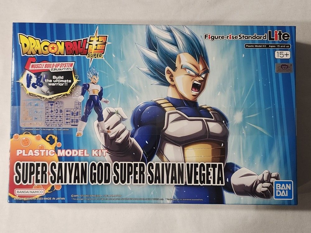 BANDAI DRAGON BALL Z SUPER. SUPER SAIYAN GOD SUPER SAIYAN VEGETA PLASTIC MODEL KIT ACTION FIGURE.