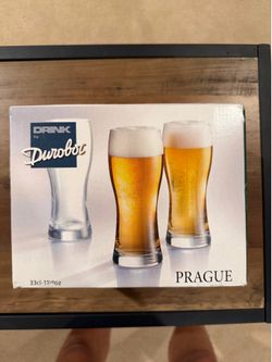 Durobor Prague Beer Glass Set – 6 Pilsner Glasses (11.5 oz) – New in Box