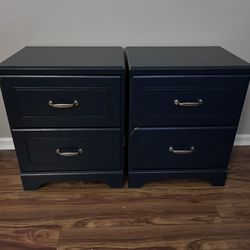 Matching Navy Blue Nightstands – Set of 2