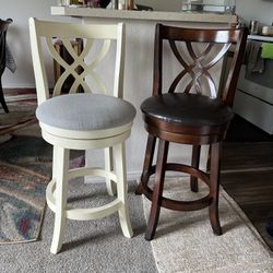 2 PC Solid Wood Bar Stool In Great Condition!