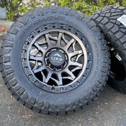 20x10 wheels and Nitto Ridge Grappler 35” tires Ford F-250 F-350 8x170 rims Lock Off Road 8 lug