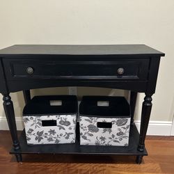 Entryway/Console Table with 2 Storage Bins
