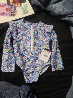 Baby Girl Long SLEEVE SWIM outfit.