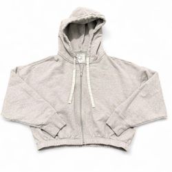 Aerie offline heather grey cropped full-zip hoodie  Sweater