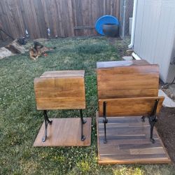 Vintage Student Old Fashioned Wooden  School Desks