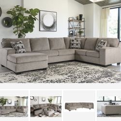 Ballinasloe Platinum 3-Piece LAF Chaise Sectional (Sectional , Couch Sofa Loveseat Options 