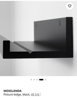 2 IKEA Picture Ledge Shelving Black Like new