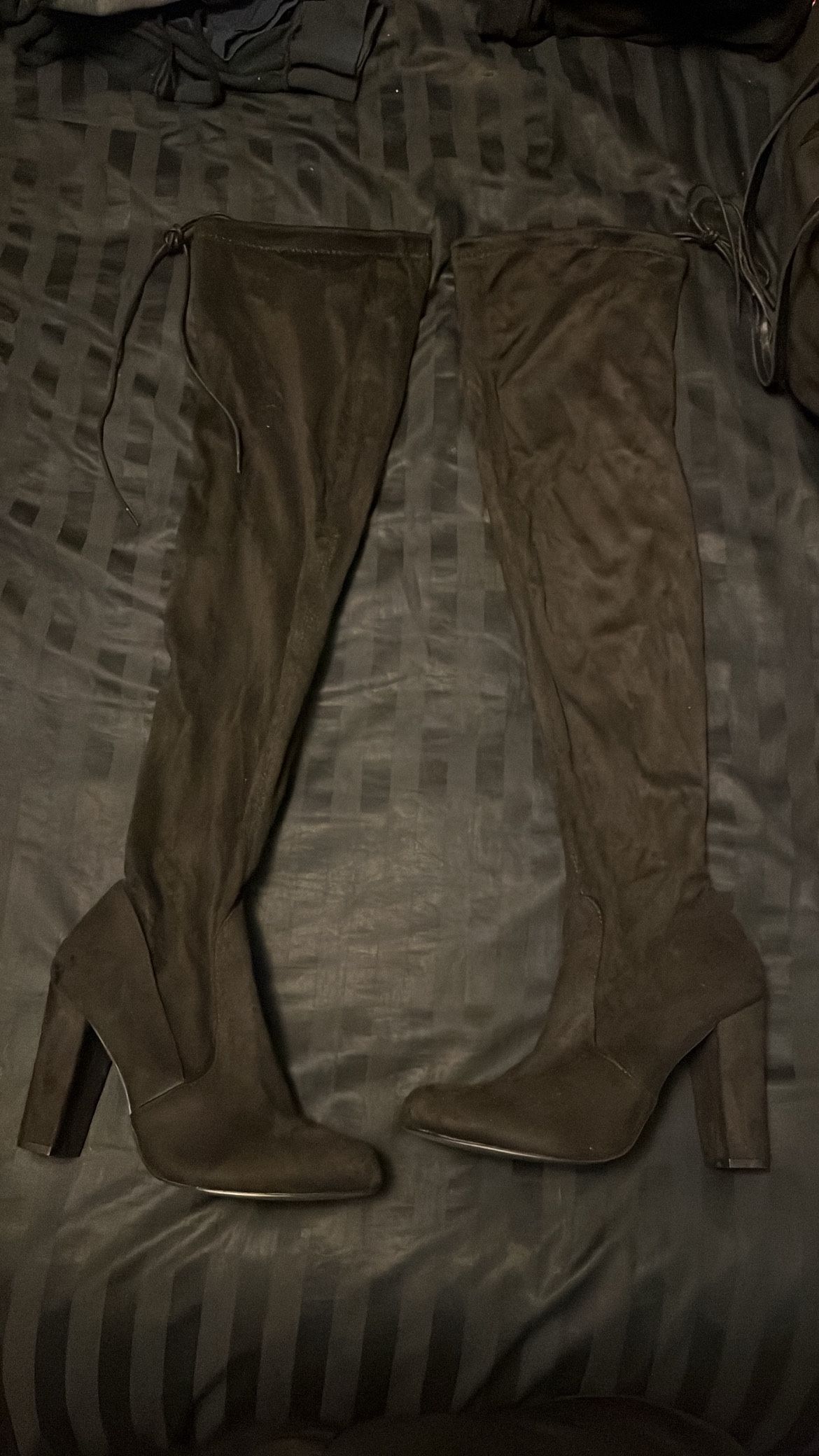 Black thigh High Suede Boots