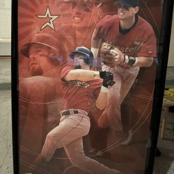Vintage Houston Astros Poster Frame And Flag