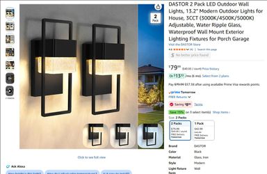Outdoor Wall Lights 2 Pack