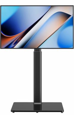 AX WABER Universal TV Floor Stand with Mount for 27 to 65 inch TVs,Swivel Standing TV Stand with 9 Level Height Adjustable,Space Saving Design Tall TV