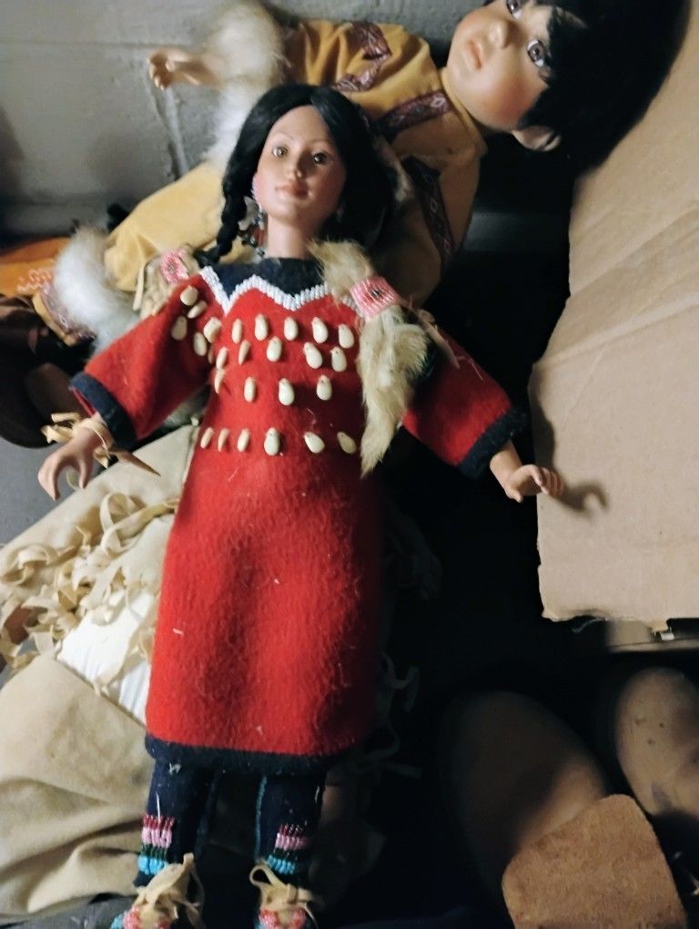 Vintage Native American Porcelain Doll