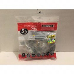 5ft Electric Dryer Cord 3 Wire 30 Amp 125/250 Volt NIP