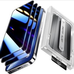 25° Anti-Spy Privacy Screen Protector for iPhone 13 Pro Max 6.7 Inch, 3-Pack with Auto-Alignment Kit – 9H Hardness, HD Clear, Bubble-Free, Case-Friend