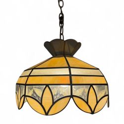 Vintage Tiffany Style Stained Glass Pendant Lamp 🍂