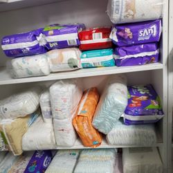 Diapers Size Nb, 1, & 2