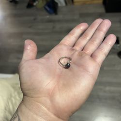 10k White Gold Black Pearl Ring Size 6