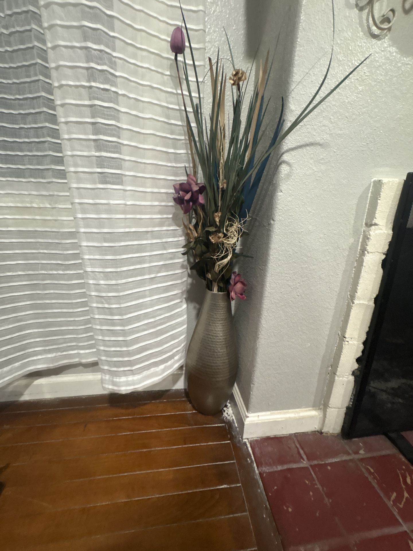 Decorative Floor Vase with Artificial Flowers