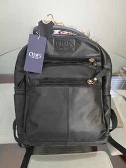 Chaps genuine leather black backpack Ralph Lauren 