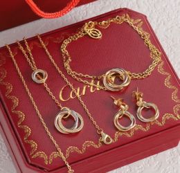 New set comes earrings necklace and bracelet box and bag