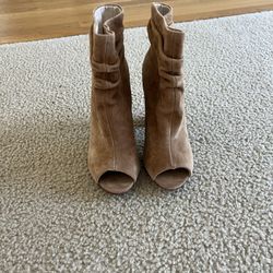 Open toe heel boots