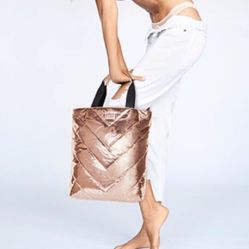 Victoria’s Secret rose gold Metallic tote bag