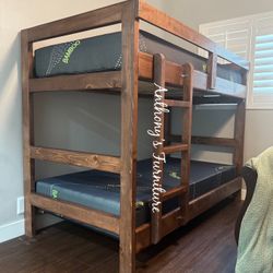 New Twin Bunk Bed With Mattresses 