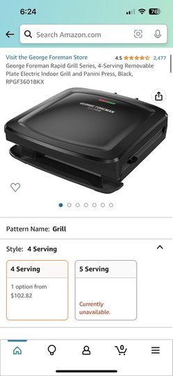 George Foreman Rapid Grill Series 4-Serving Removable Plate