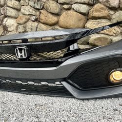 ✅ 👍 🔥 ORIGINAL HONDA CIVIC HATCHBACK 2016 2017 2018 2019 2020 2021 FRONT BUMPER OEM GRAY GREY  Color Code: NH-737M Polished Gray Metal Metallic  + R