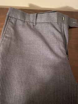 Mens Grey Striped Slacks - Men’s 34