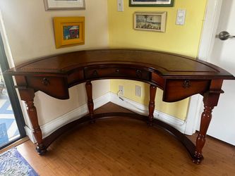 Curved Mahogany Writing Desk with Drawers