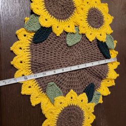 Handmade Crocheted Sunflower Centerpiece