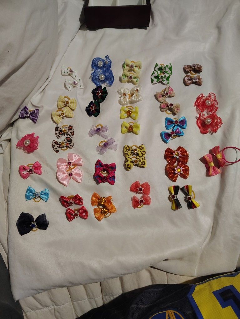 22 Mini Bows Sets (And  5 Singles)For Lil Dogs All Custom Made 