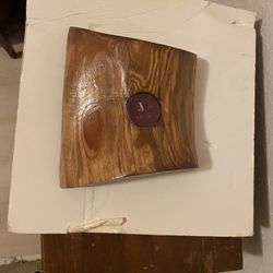 Hand carved Wooden Candle Holder. 