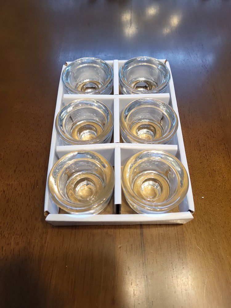 Heavy Glass Votive or Taper Candle Holder  $5 For 6 Pack