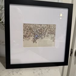 Black Frame Vintage Apple Tree Sketch Art Print Neutral Kitchen Art Backdrop Wall Art