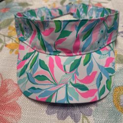 Lilly Pulitzer It's A Match Visor Womens Pink Floral Resort Beach Preppy