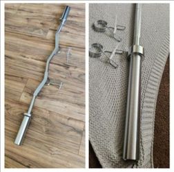 Brand new Barbells Set 45lb 7ft Olympic and 4ft EZ Curl Bar. FIRM PRICE