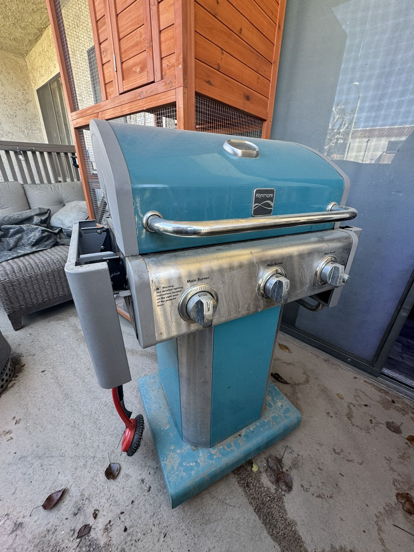 Kenmore Teal 3-Burner Liquid Propane Gas Grill