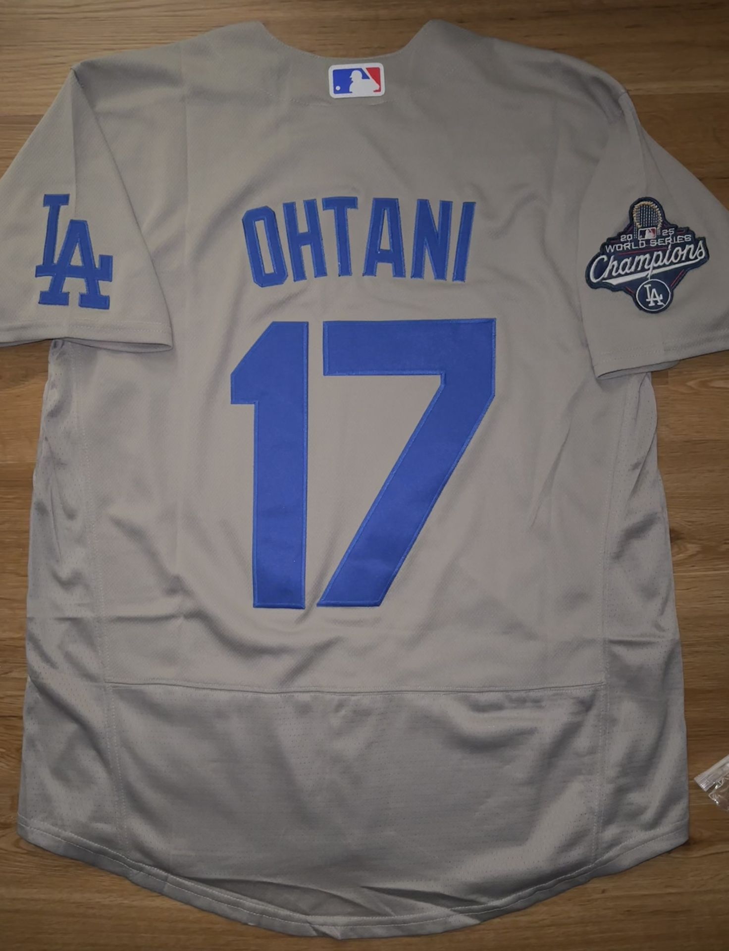 Los Angeles Dodgers 2025 World Series Champions Jersey Stitched Grey Ohtani 