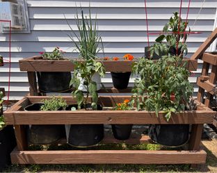 2-tier wooden raised garden bed